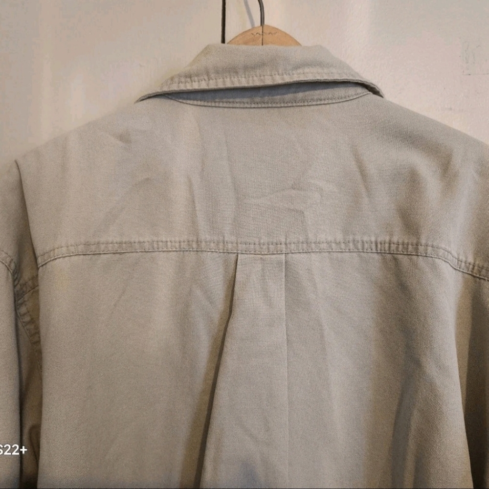 O42 Levi Strauss & CO Men's Cream Button-Up Work Jacket w Brown & Cream Lining - Picture 7 of 10
